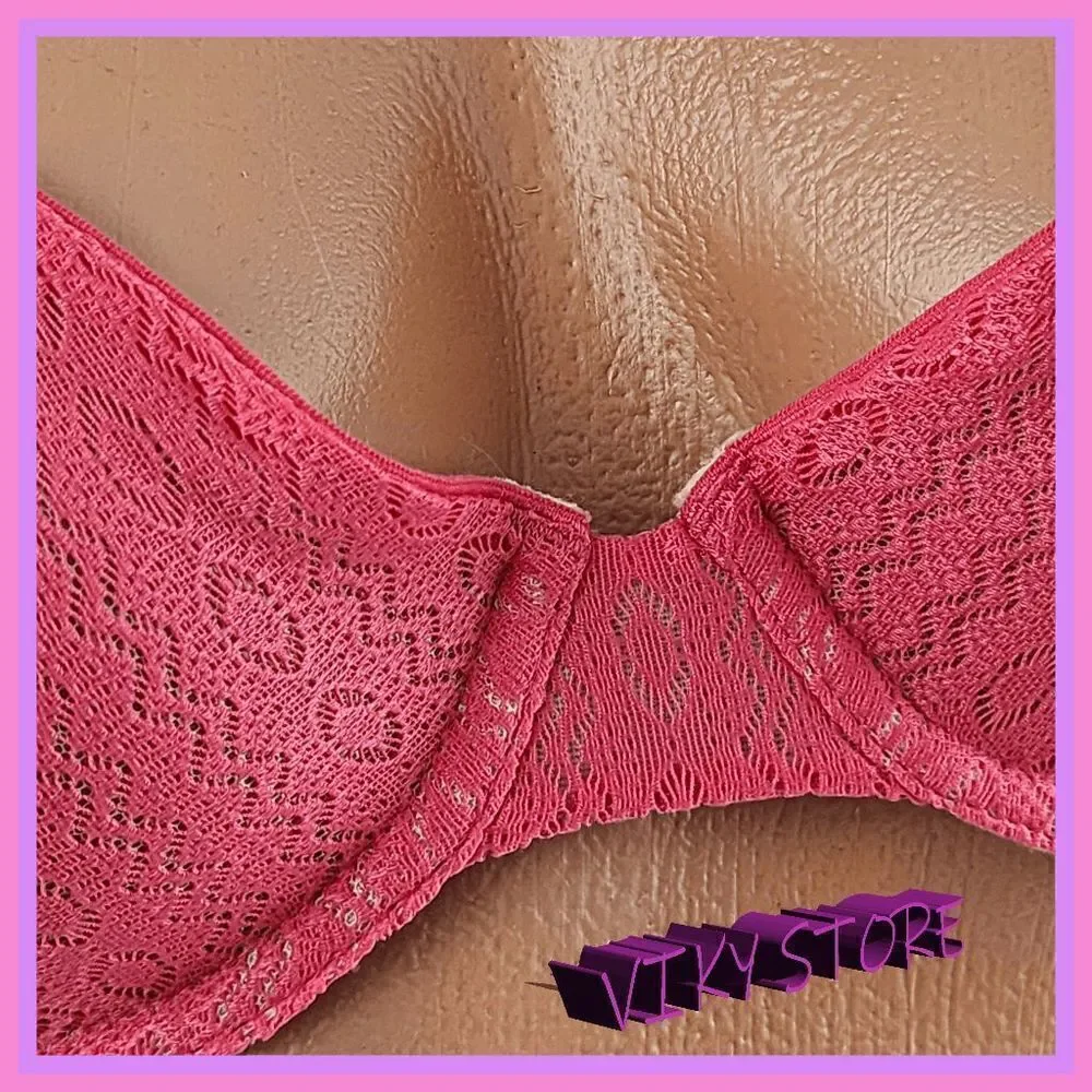 NWT {VS Pink} Lace Mesh Unlined Bra 34C: Sensual Comfort NWT